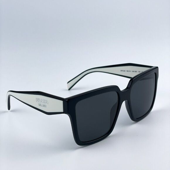 NEW Prada PR24ZS 1AB5S0 Black Dark Grey Square Oversized Women Sunglasses main image 10